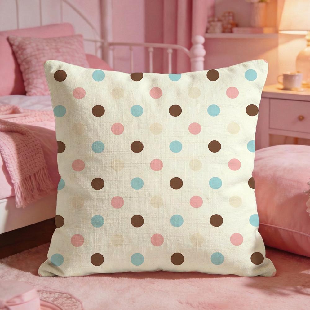 American Retro Polka DotS Cushion Cover Premium Comfort Reversible Pillow Cove Two in One Design for Any Room Car Interior