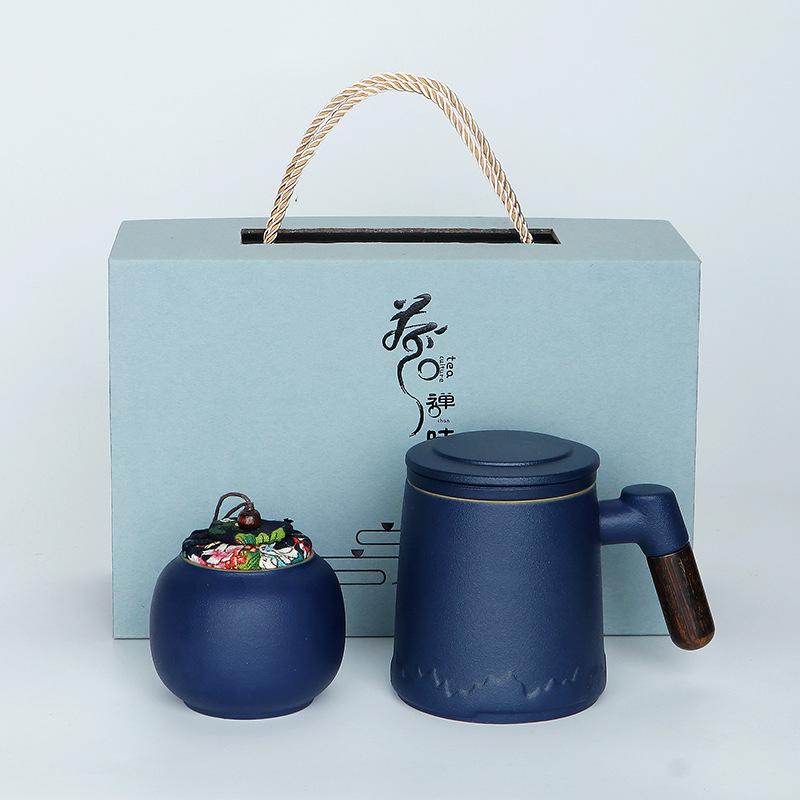 Custom Ceramic Tea and Water Mug with Filter - Office Souvenir Gift