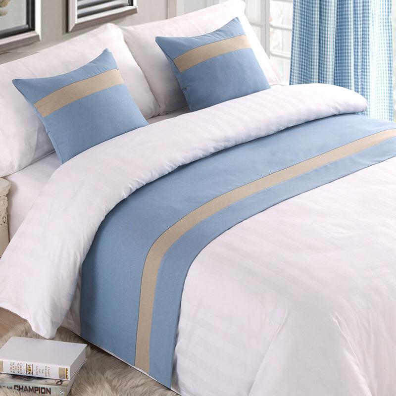 Nordic Style Simple Bed Flag Bed Runner With 2Pcs Pillowcase Home Hotel Wedding Decor Bed Spread Bedroom Decor Bed Tail Flag