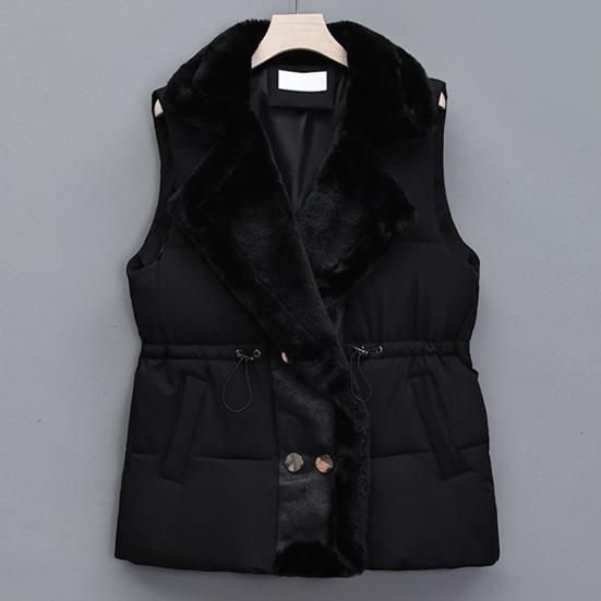 Women's Puffer Vest Casual Fleece Lined Sleeveless Jacket Winter Thicken Qulited Outerwear with Pockets