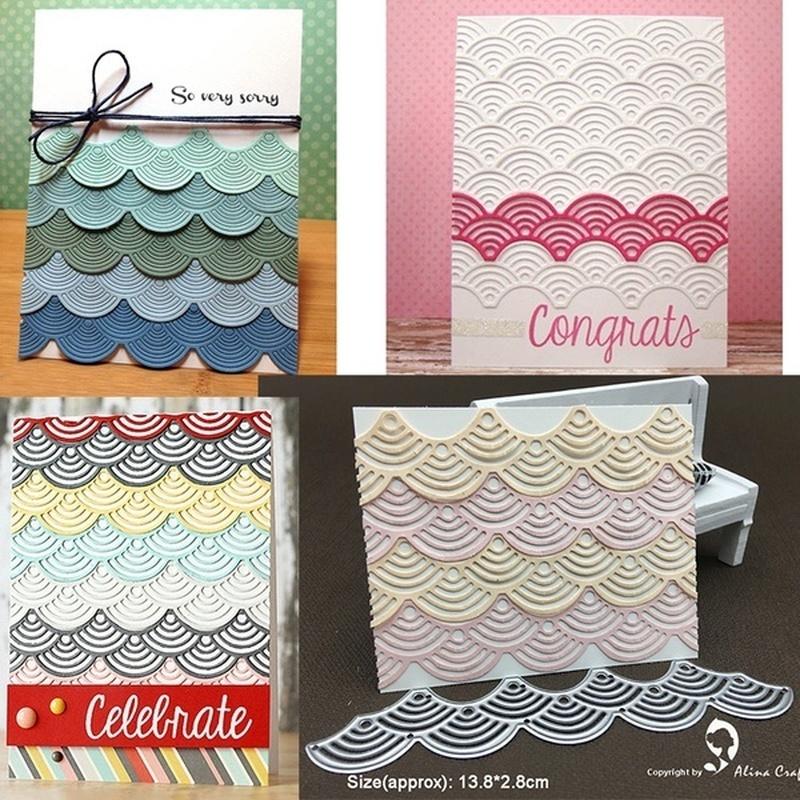 DIY Wavy Lace Metal Cutting Mold for Scrapbook Big Handicraft Journal School Supplies for Painting Card Making