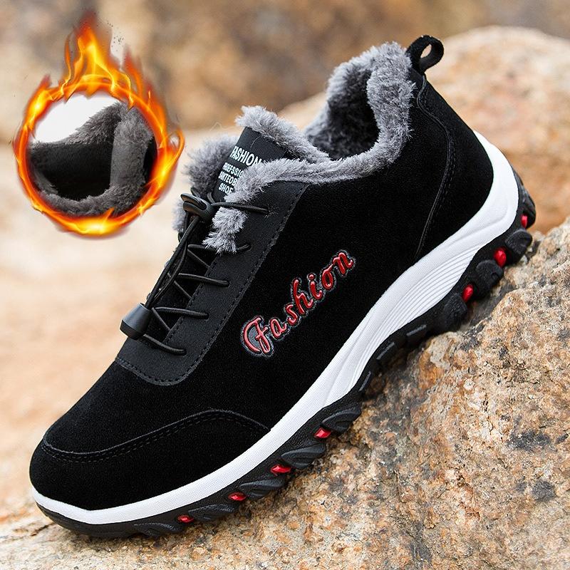 Winter Sneakers for Men Fashion Casual Plush Warm Shoes Outdoor Sports Hiking Shoes
