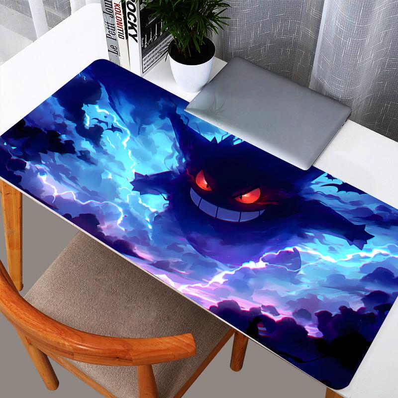 Gengar Pokemon Large Mouse Pad Anime Ghost Type Desk Mat for Gaming Office NonSlip Extended Keyboard Pad