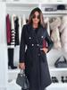 Autumn/Winter Women's Simple Fashion Double-Breasted Woolen Coat with Belt