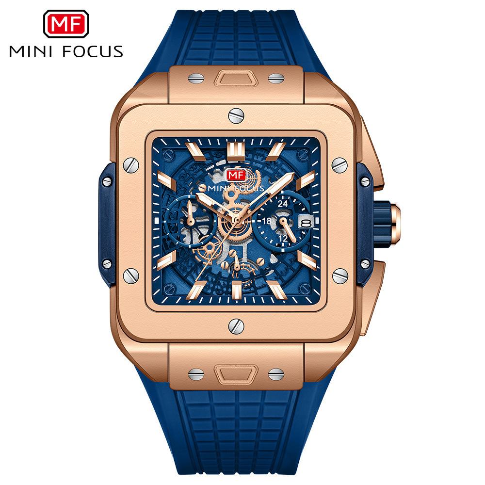 Mini Focus Watch Trendy Men'S Watch Composite Square Case Hollow Men'S Watch 0475G