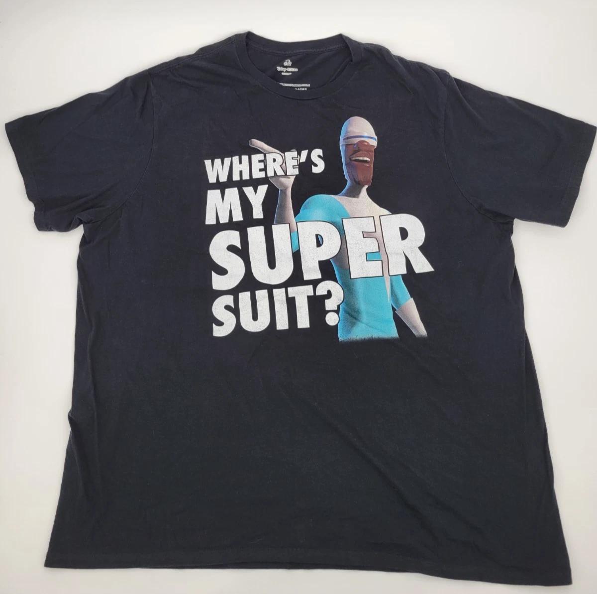 

Disney Pixar Mens 3XLT Incredibles Where’s My Super Suit Frozone Graphic Tee Y2K 3XL