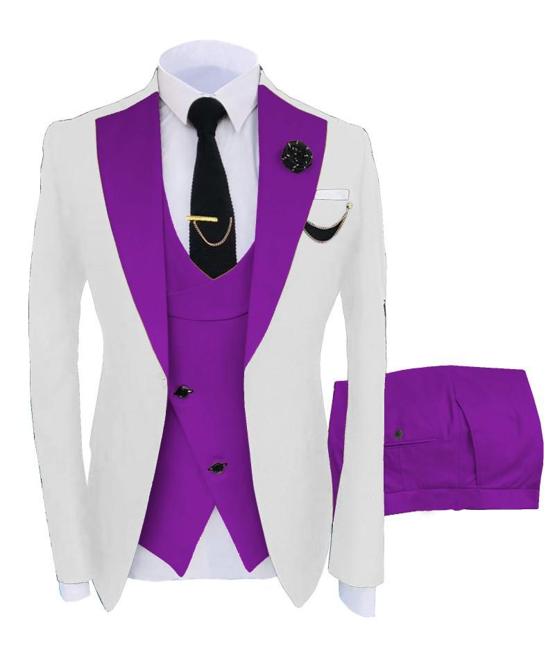 2025 European & American Men's Three-Piece Suit Set - Business, Banquet, or Groomsmen Attire