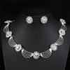 Retro Crown Necklace and Earring Set: Luxury Three-Piece Bridal Jewelry for Weddings and Banquets