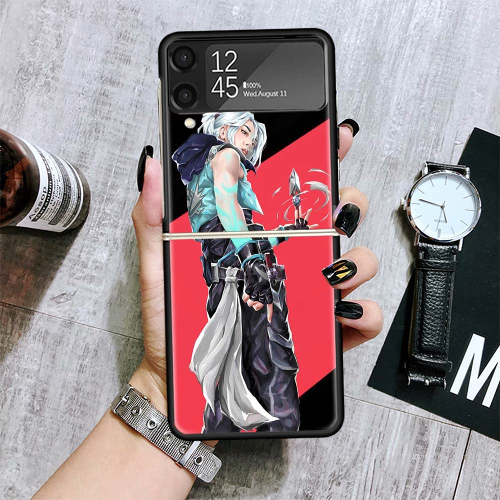 Valorant Jett Cases For Samsung Galaxy Z Flip 4 5 6 7 3 Z Flip7 Flip6 Flip4 Flip5 Flip3 5G Hard Shockproof Fundas Cover Galaxy Z