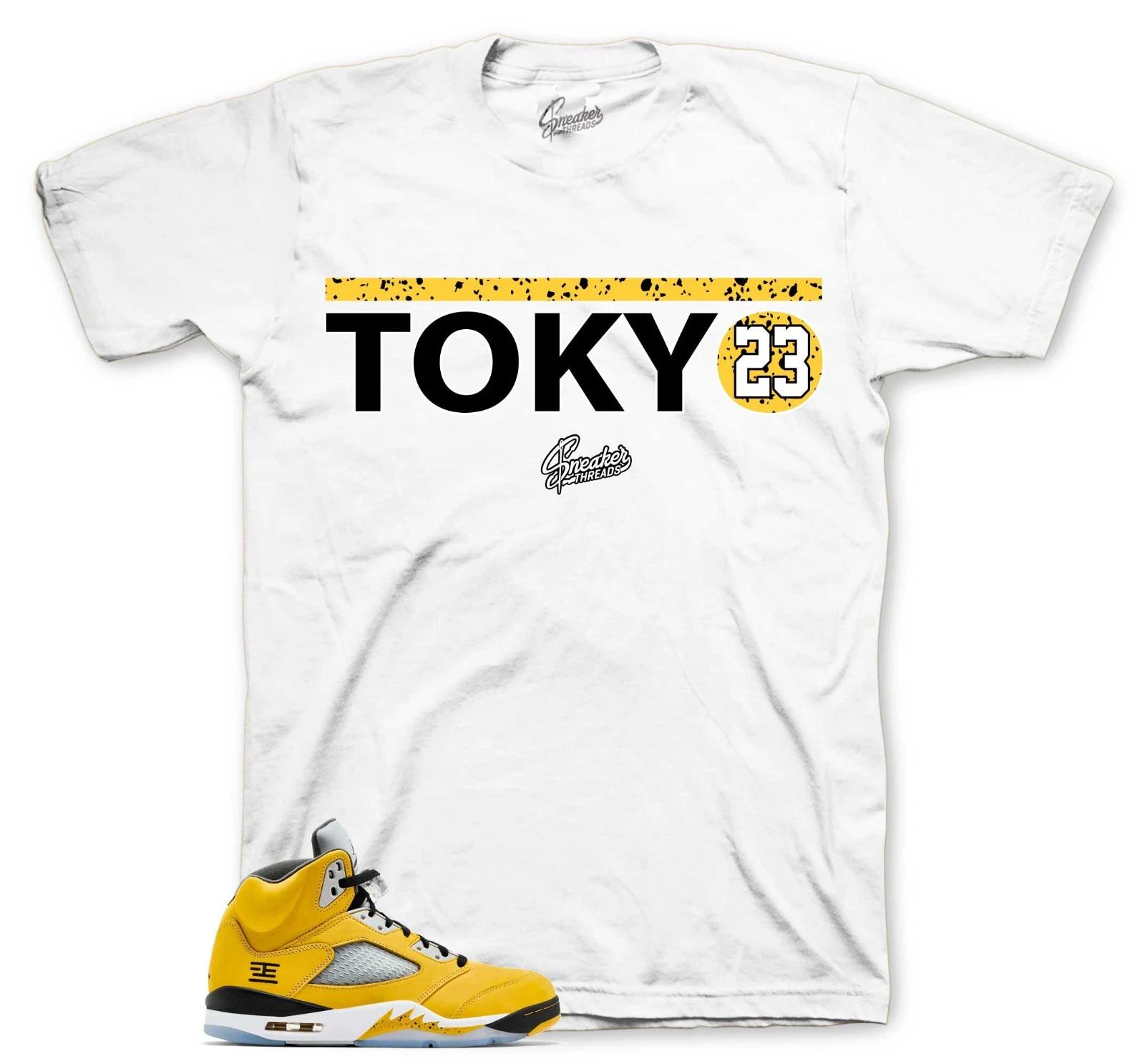 

T-shirt To Match Retro 5 Tokyo Sneakers Outfits - Crest Sneaker Tees M