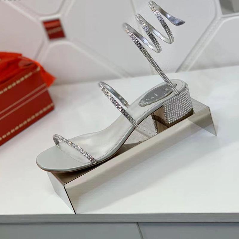 Winding Sandals Women's 2025 New Gold Word with Rhinestones Fairy Wind Thick Heel Open Toe Women's Shoes