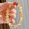 8Mm Autumn And Winter Maillard Natural Citrine Chalcedony Bracelet Bracelet.