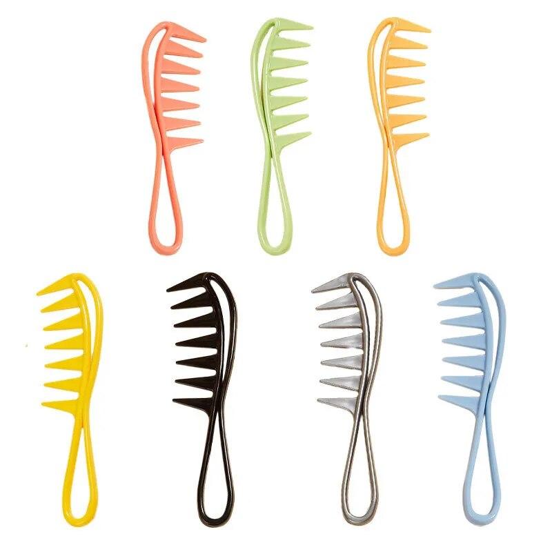 Muticolor Barber Men Oil Combs Wide Tooth Hairdressing Comb Massage Shark Plastic Comb Hair Clipper Curling Salon Home Accessory