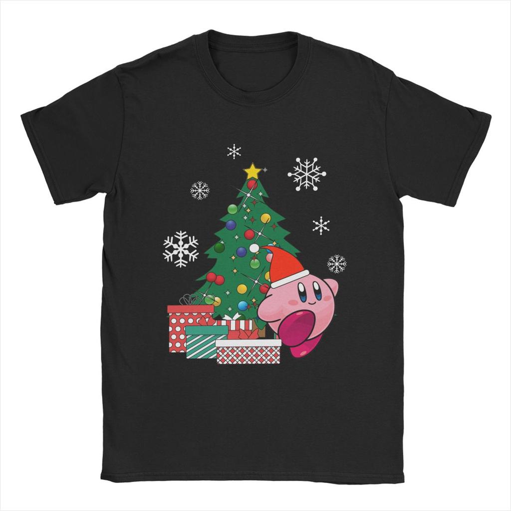 Kirbys Retro Japanese T-Shirts Men Women Nostalgia Childhood ACT Game Awesome Pure Cotton Tees Round Neck T Shirt Clothes