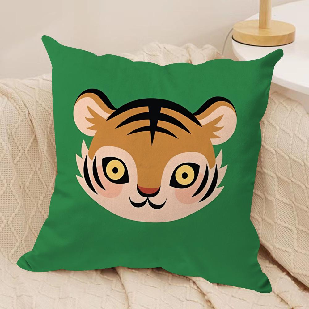 Cute Animal Cushion Cover Soft Plush Fabric DoubleSided Printed Cushion Covers for All Seasons Modern Home Decor