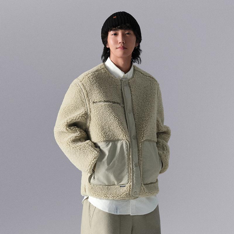 Li Ning CF Suo Round Neck Single Button Warm Long Sleeve Knit Sweater Men sweater Lime AFDU911-2