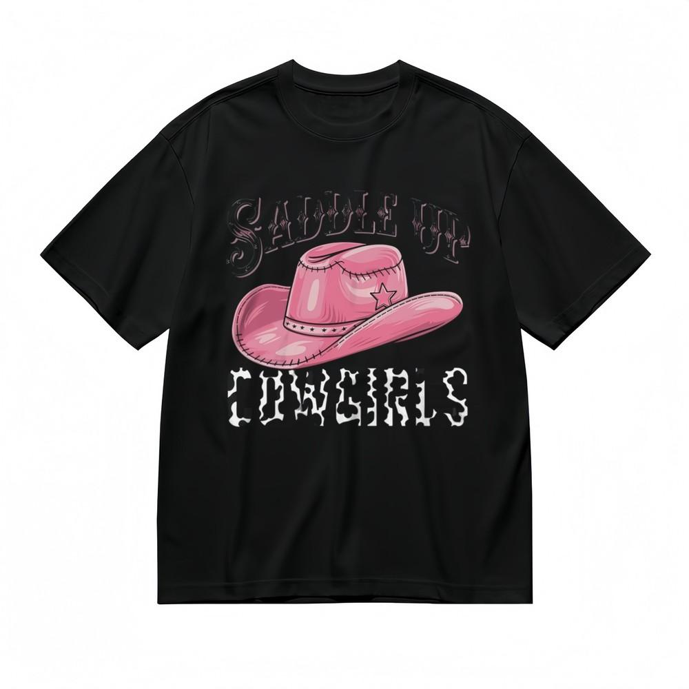 

Women s Fashion Soft Comfy Classic T-Shirt Saddle Up Cowgirls Printed Tee 4XL