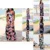 Summer Women's Elegant Casual Sleeveless Floral Printed Beach Dress Long Sundress
