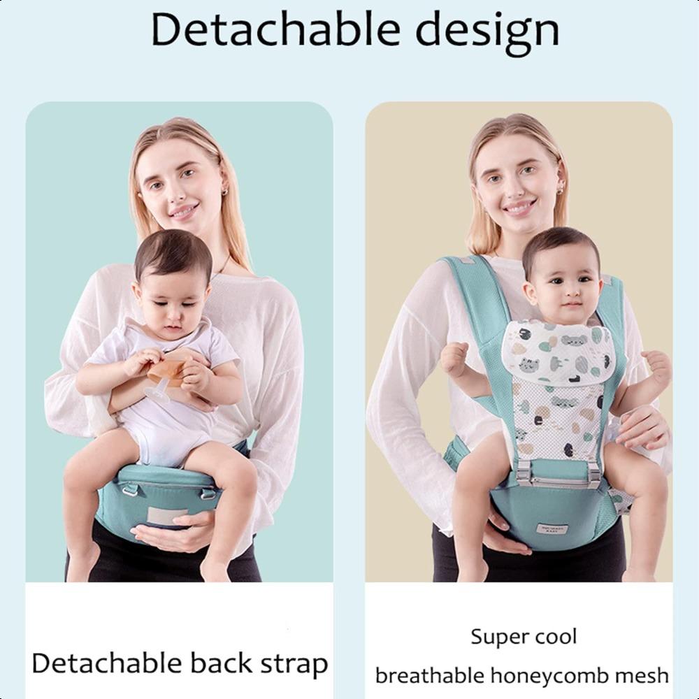 Baby Carrier, 6-in-1 Removable Baby Carrier Hip Seat for Newborn and Older Infants Adjustable Size