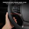 30% Thicker Universal Stretchy Silicone Steering Wheel Cover For 14” 15” 16” Wheels - Anti-Slip Grip & Enhanced Control For Men & Women, All