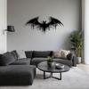 Gothic Iron Bat Wall Art, Fantasy Home Decor, Halloween Gothic Wall Hanging, Metal Sculpture