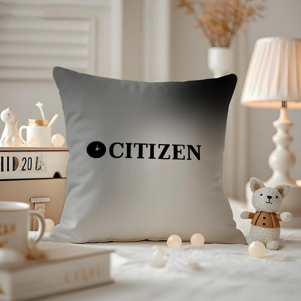 Citizen Cushion Cover Anti-dustmite Pillowcase Invisible Zipper Silky Short Plush Sofa Cushion Cover