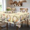 Easter Bunny Eggs Polyester Tablecloth for Table Decor Spring Watercolor Floral Plants Butterfly Table Cloth Easter Decorations