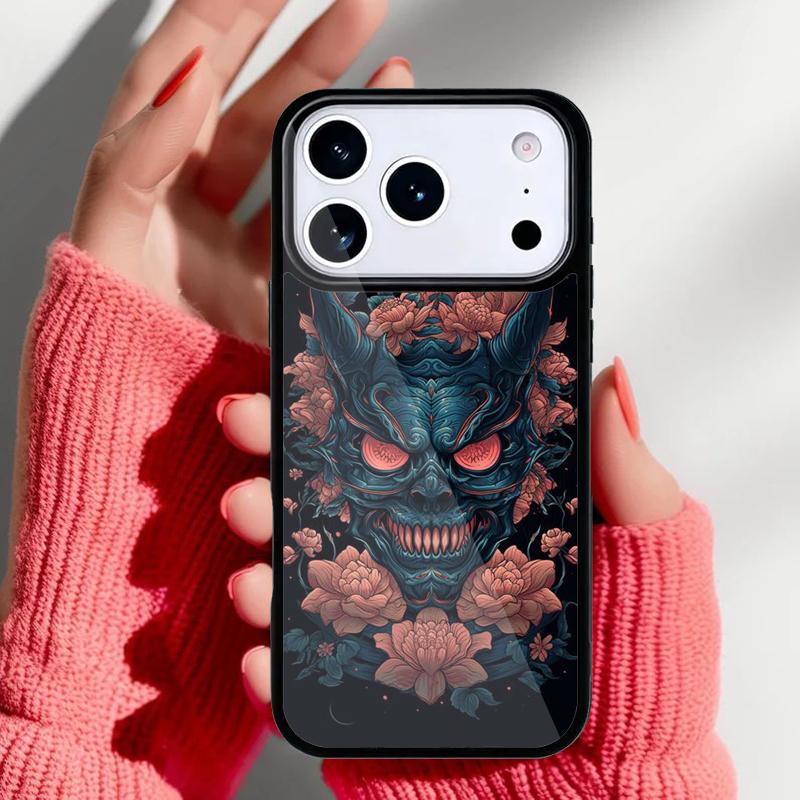 Oni Hannya Dämonenmaske Handyhülle für iPhone 17 Air 16e 15 14 13 Pro Max Rückabdeckung für 12 11 Pro Hülle
