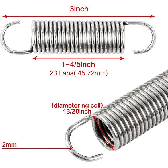 3inch(6Pcs) Stainless Steel Protective Coated Replacement Furniture Tension Springs for Recliner Sofa Bed