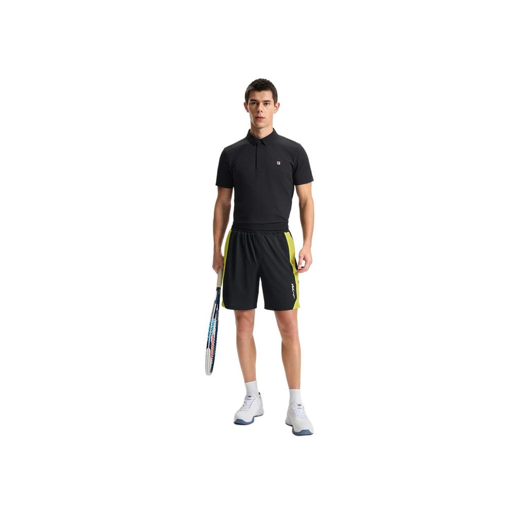 New FILA Athletics Polo Shirt Men's Pitch Black BK A11M523103F-BK