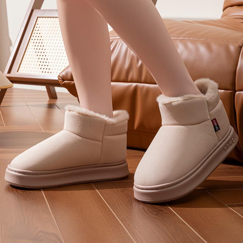 Cotton Slippers Men's Bag with Winter Warm Thick Sole, New Style for Outerwear with Added Fleece, Versatile New Cotton Shoes for Women