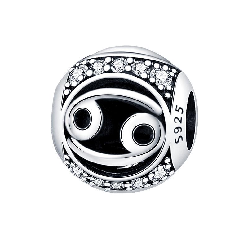 100% Copper 12 Constellation Abacus Series Charms Beads Fit Pan Original Bracelets Diy Jewelry Fine Making Gifts