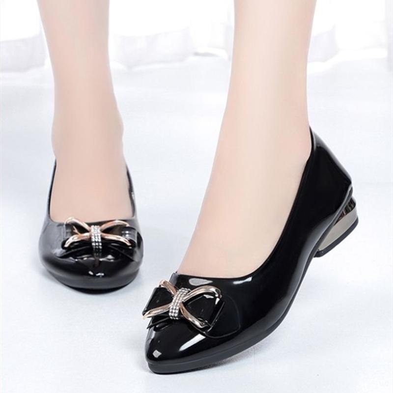 Women Fashion Spring & Summer Hollow Out Comfort Slip on Square Heel Shoes Lady Sky Blue Office Work Shoes Ga32