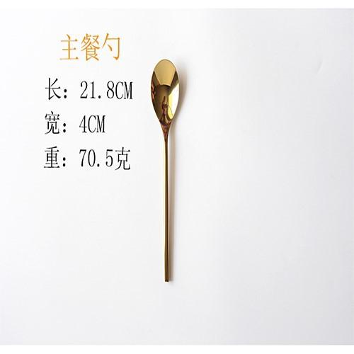 European Cylindrical Golden Main Meal Knives, Forks, Spoons, Teaspoons, a Large Number of Sets In the Restaurant