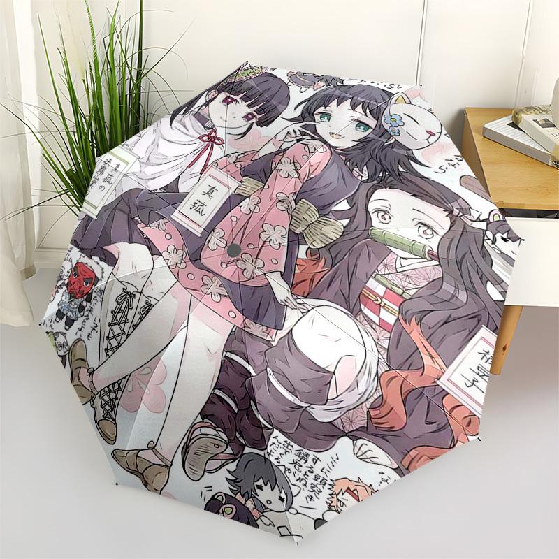 

1pc Kaguya Luna & Momo: Automatic Opening Umbrella with Portable Tri-Fold Design, 8-Bone Iron Frame - Perfect for Fans, Travelers, Daily Use, and Fest