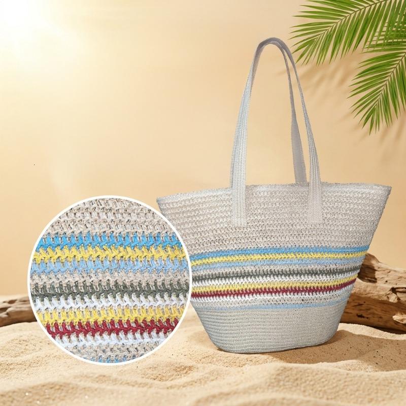 Straw bag women's summer bag fashion tote bag large capacity woven bag bucket bag women's bag