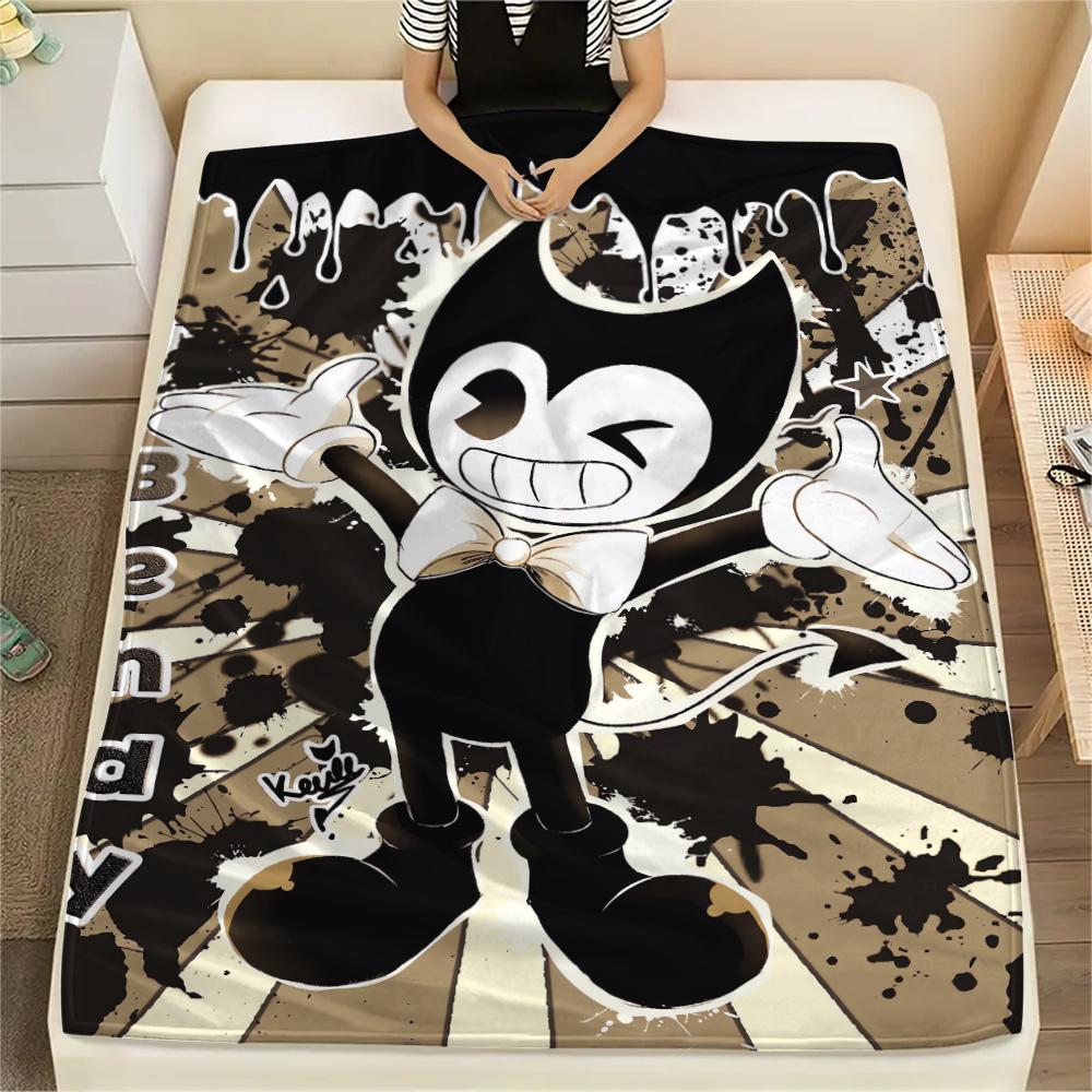 1Pc Bendy Print Flannel Blanket, High quality Comfortable for All Seasons, Home Decor, Warmth and Comfort, Perfect for Christmas Gifts