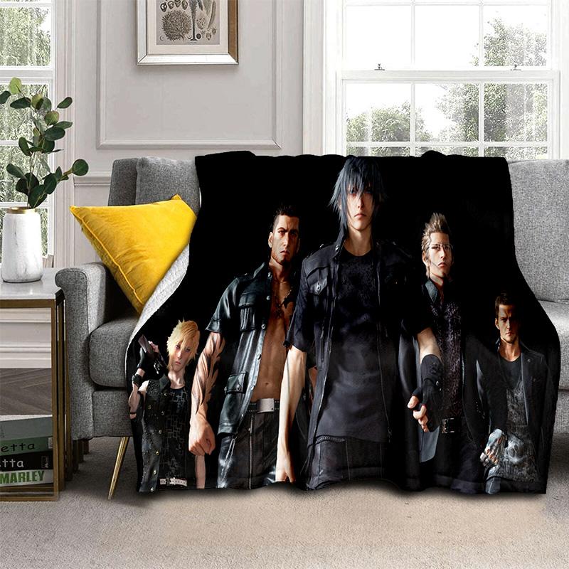 3D Final Fantasy Game Gamer FF14 HD Blanket,Soft Throw Blanket for Home Bedroom Bed Sofa Picnic Travel Office Cover Blanket Kids