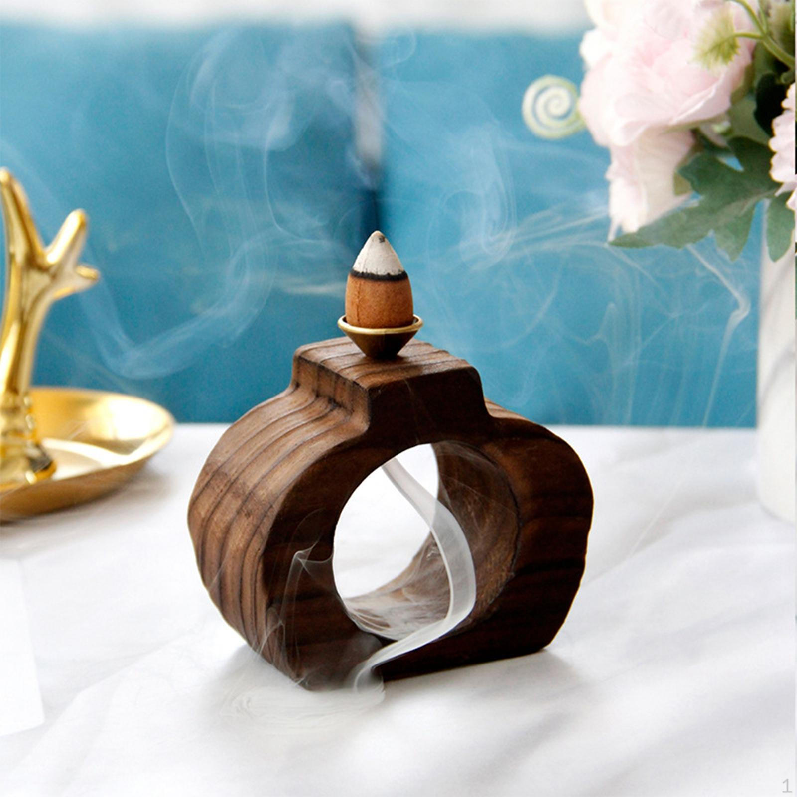 

Carving Backflow Burner Stick Holder Cones Waterfall Censer Figurines for Relaxation Desktop