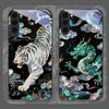 Stylish Tiger Dragon Marble Texture Printed Tempered Glass Phone Case for Samsung Galaxy S25 Ultra S24 S23 Plus S22 S21 FE Cover