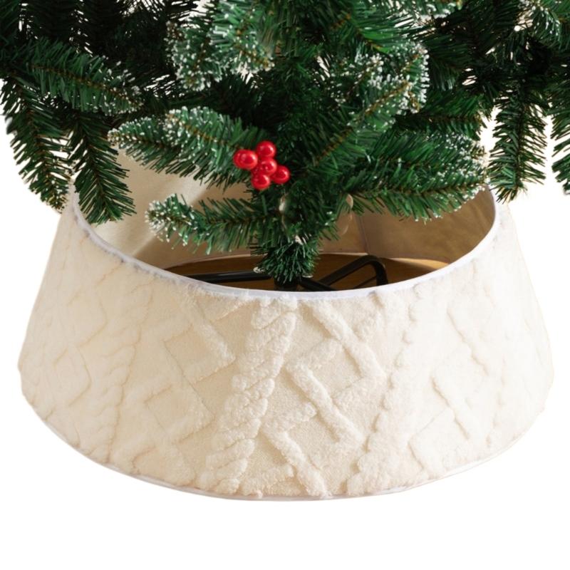 Soft Tree Bottom Cover Christmas Tree Skirt for Lower Hardware Coverage In Winter Room Display and Indoor Placement