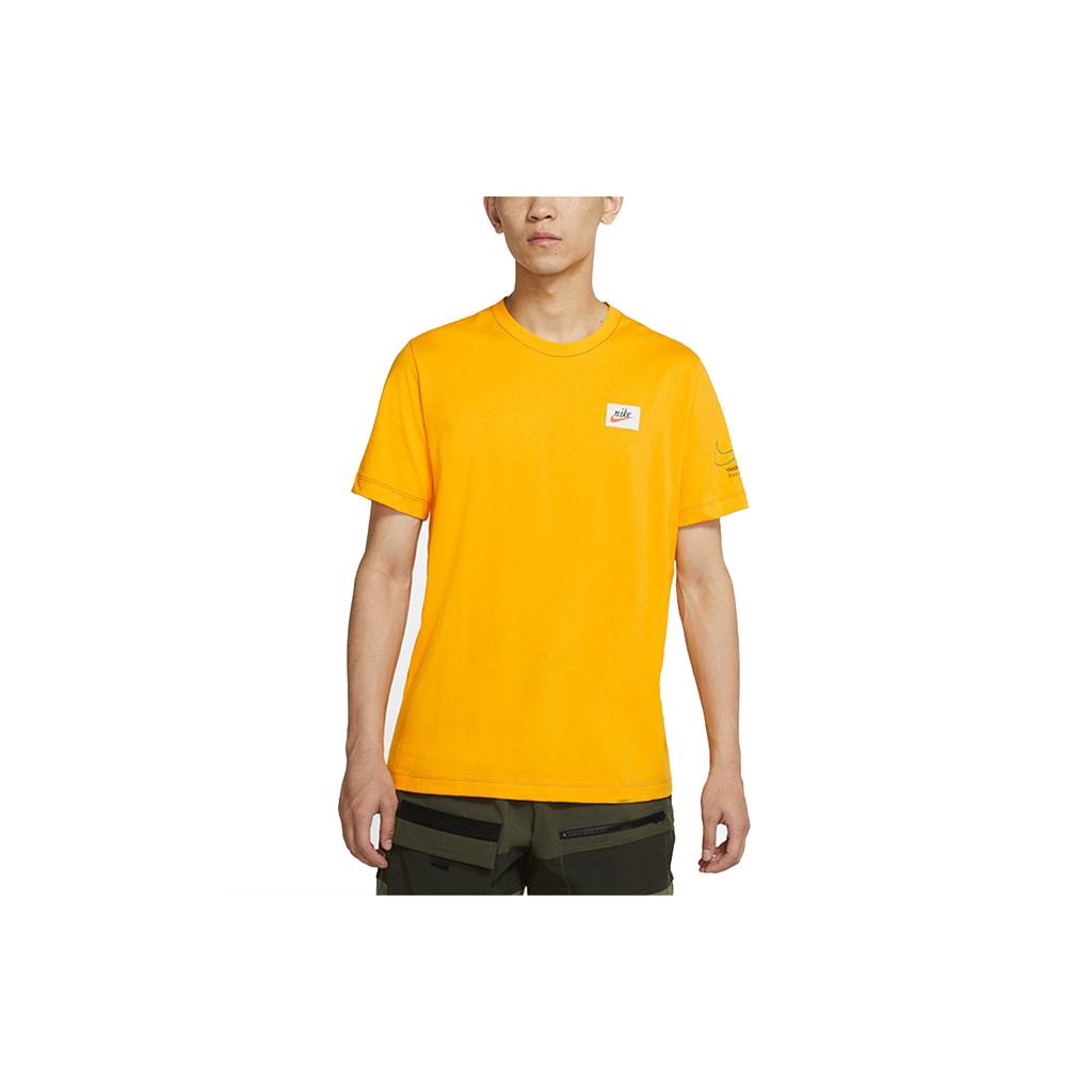 Nike T Shirts Men's Gold Crew Neck Moderate Straight Fit DJ1394-739