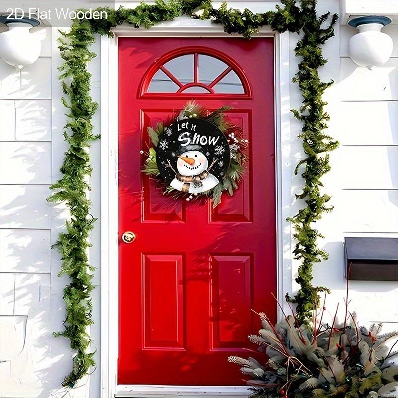 Christmas decoration sign,indoor hanging decorations,2D flat Wooden products with The pattern is a snowman ,Christmas gifts for friends and family