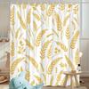 1Pc Golden Straw Leaf Shower Curtain - Polyester Fabric, Machine Washable, With Hook, Suitable For Bathroom Decoration