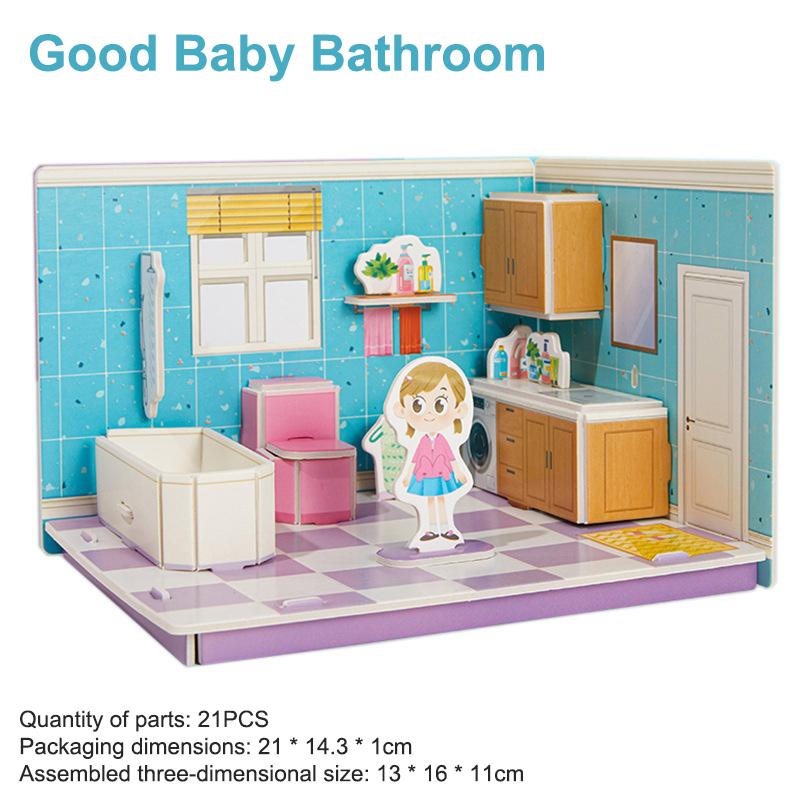 Children's Paper Puzzle 3D Model Craft House DIY Early Education And Educational Toy Assembly