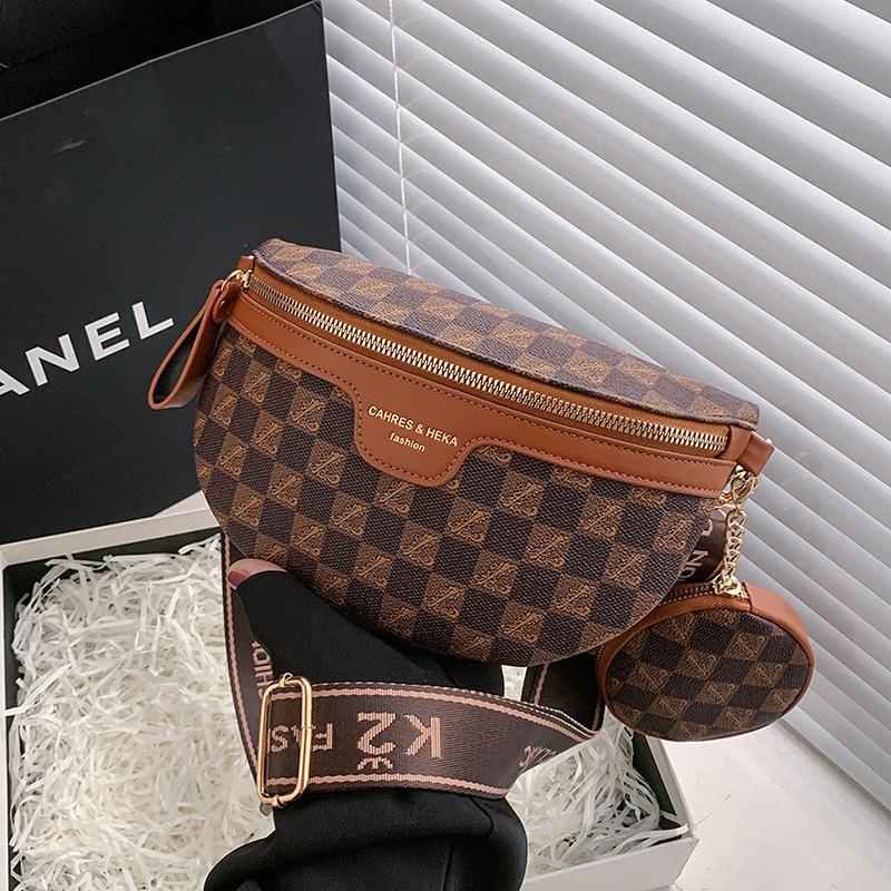 Trendy Plaid Women's Crossbody Bag New Arrival Waist Bag Shoulder Bag Small Niche Sensati Single Strap Sling Bag