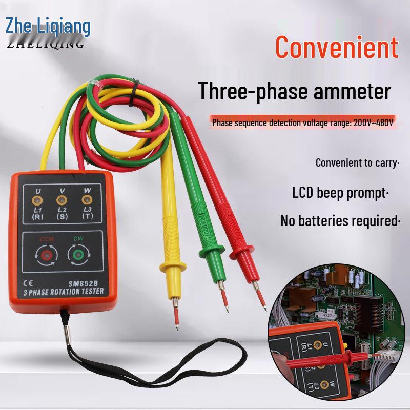 

SM852B Portable Three-Phase AC Sequence Meter and Voltage Detector