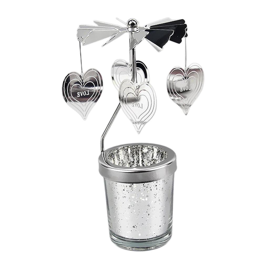 Spinning Tea Light Candle Holder Rotating Candlestick for Festive Wedding 
