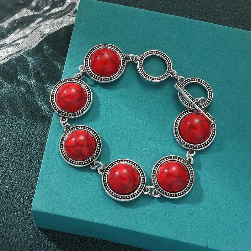 Boho Vintage Runde Perlenarmbänder Armreifen Für Frauen Blaue Rote Schwarze Perlen Vintage Böhmisch Verstellbares Armband Schmuck