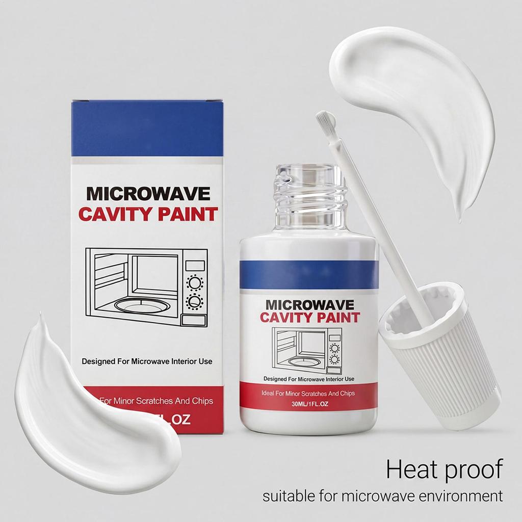 30ml Microwave Interior Cavity Paint Appliance Repair Touchup High Gloss Microwave Coating for Home Kitchen Apartment Restaurant